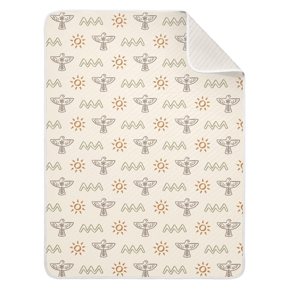 KICPOAY Western Hawk and Sun swaddle blanket close-up shows soft fabric for baby comfort