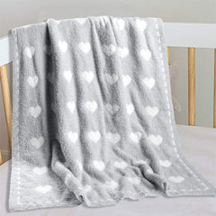 Kid Nation baby blanket grey heart double-sided front view, ideal for cozy snuggles.