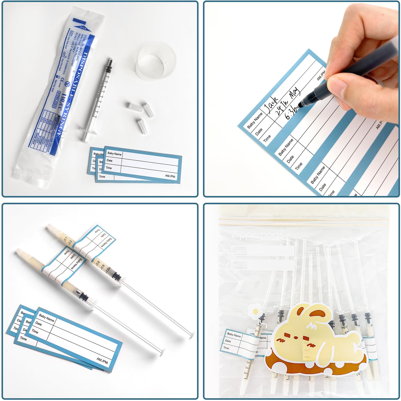 Kid2Kit collection labels for easy sample tagging.