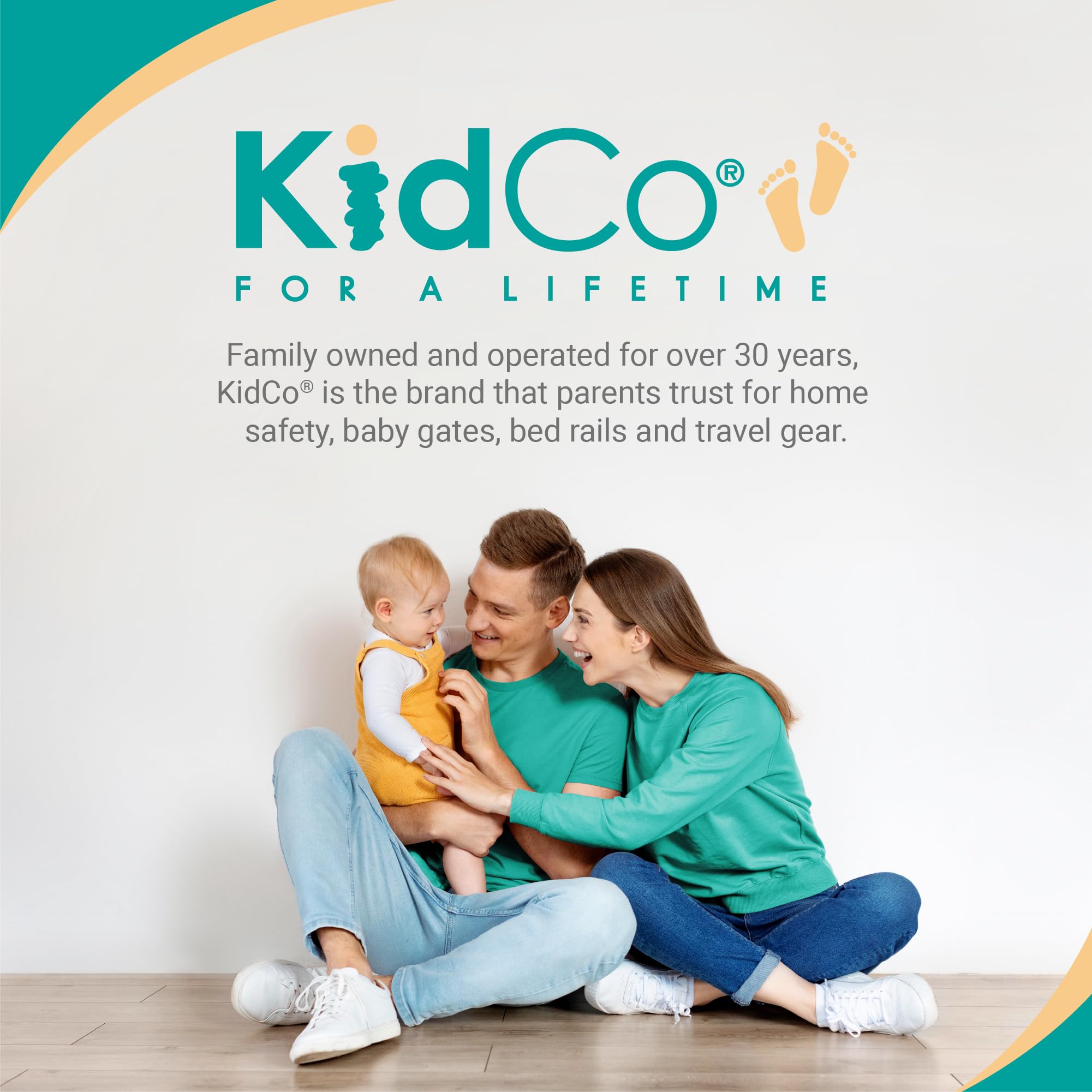KidCo GoPod logo and 30 years of safety product experience.