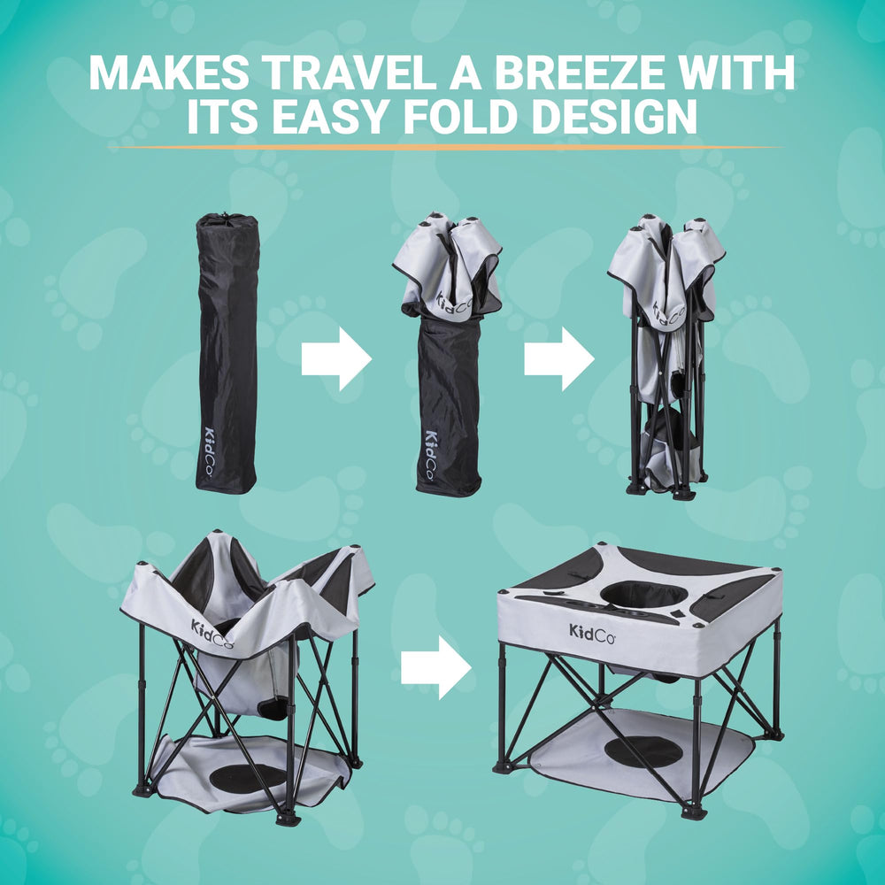 GoPod floor mat keeps baby feet clean during outings.