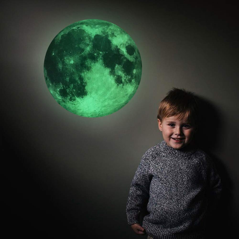Kiddale bedtime-friendly moon wall decal creates a calming glow at night.