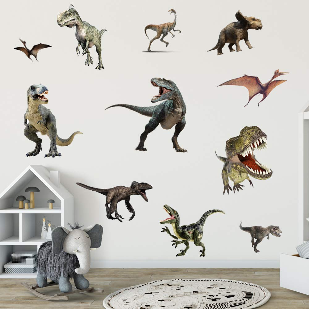 Kiddale dinosaur wall decal on a bedroom door or window