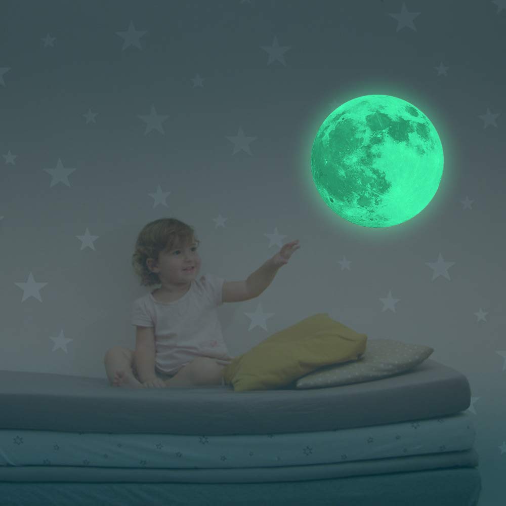 Kiddale easy-remove moon decal comes off without damaging walls.