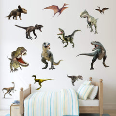 Kiddale embossed 3D dinosaur wall art on playroom wall