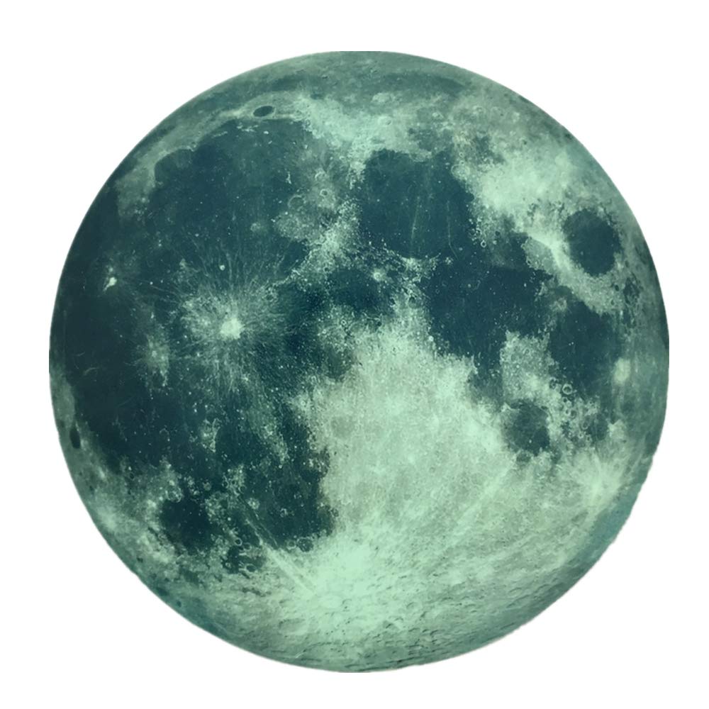 Kiddale glow-dark moon wall decal provides a gentle night glow for bedtime comfort.