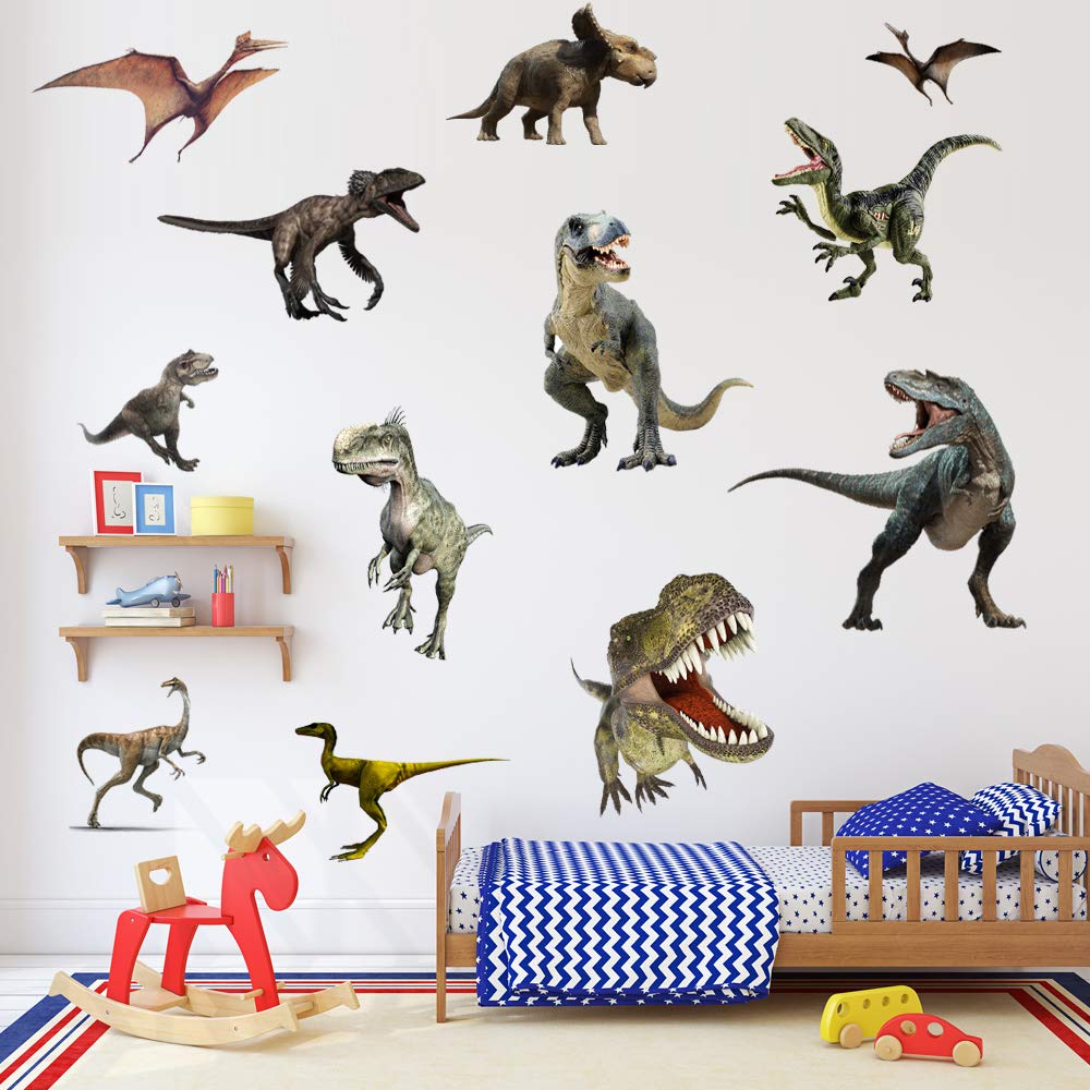 Kiddale nursery dinosaur wall stickers in a cozy kids room