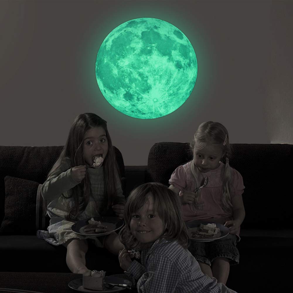 Kiddale self-adhesive moon sticker sticks easily to clean surfaces for quick setup.