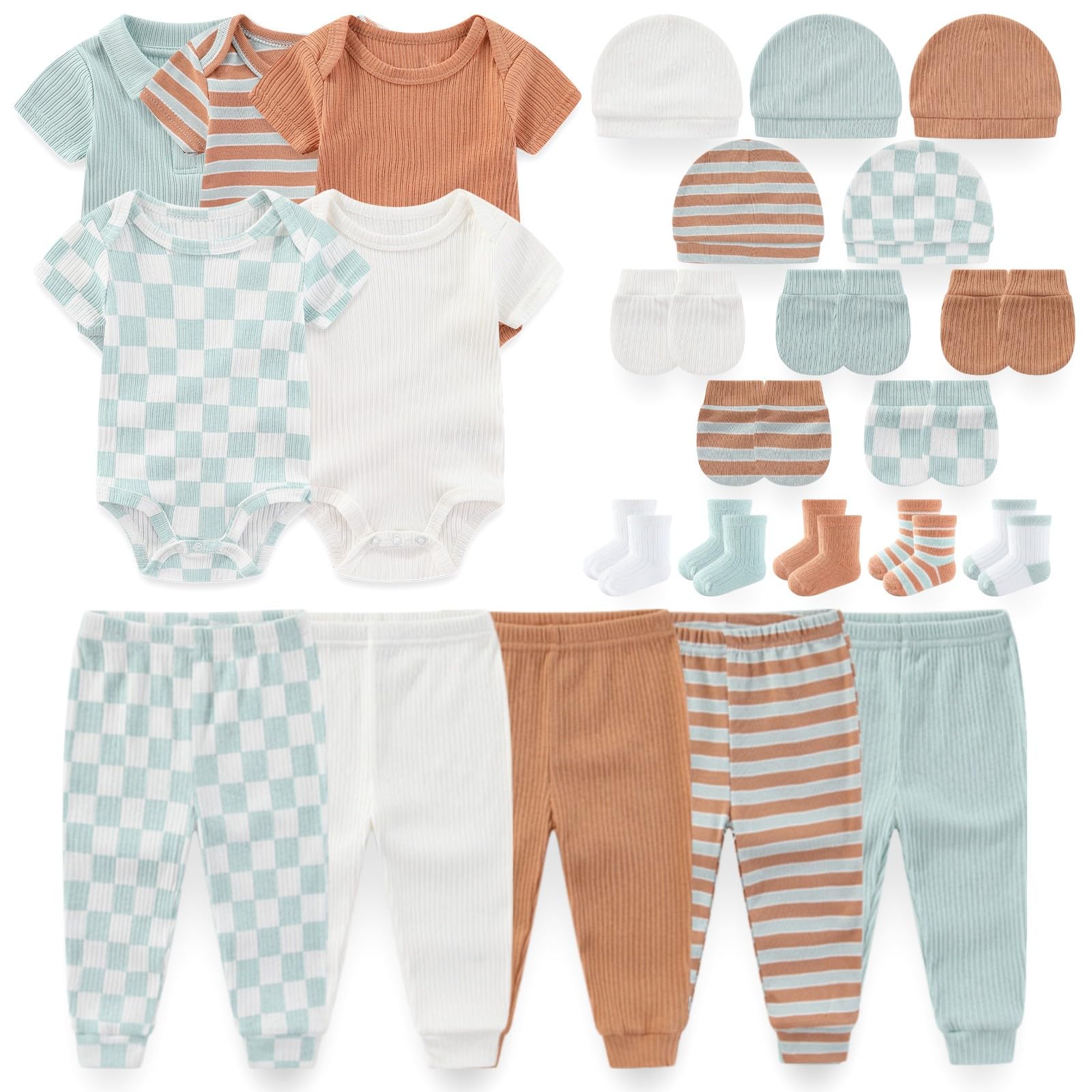 Kiddiezoom newborn layette blue set with bodysuits and pants for effortless daily dressing