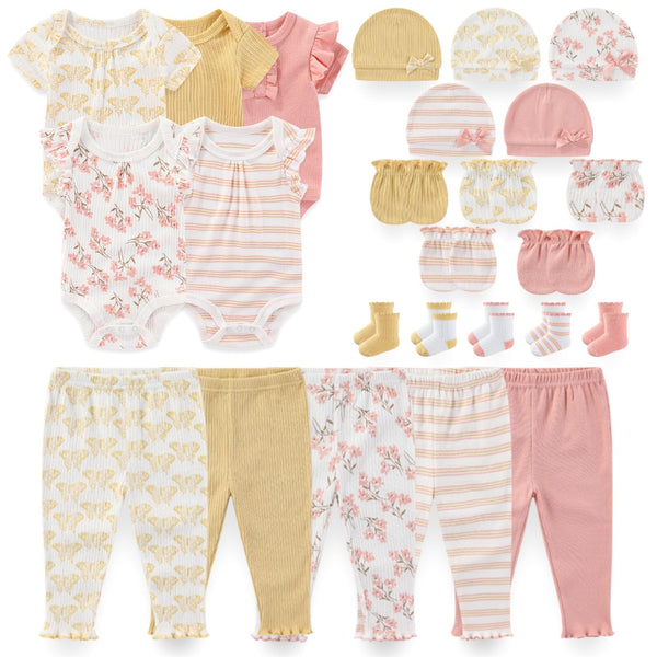 Kiddiezoom orange newborn layette gift set in breathable cotton for gentle daily wear