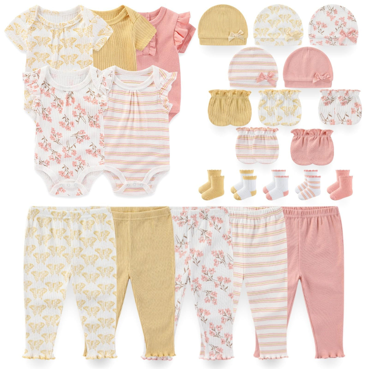 Kiddiezoom orange newborn layette gift set in breathable cotton for gentle daily wear