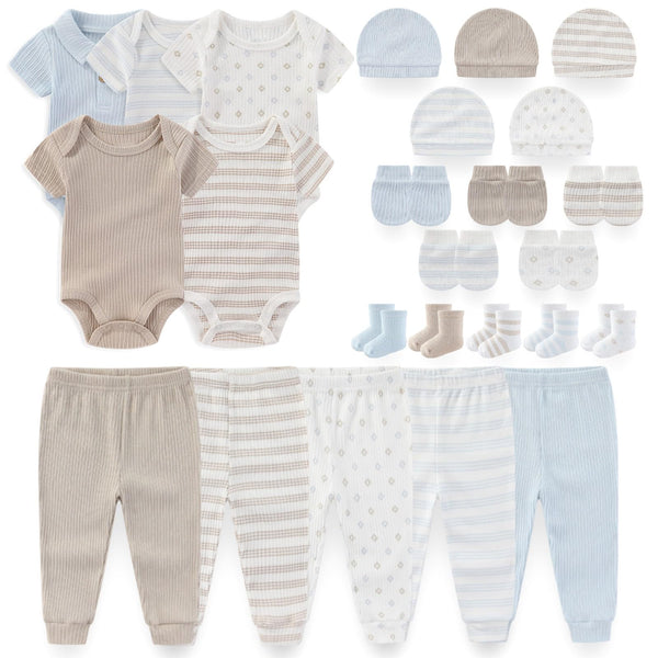 Kiddiezoom newborn layette giftset with soft bodysuits and pants for gentle daily wear.