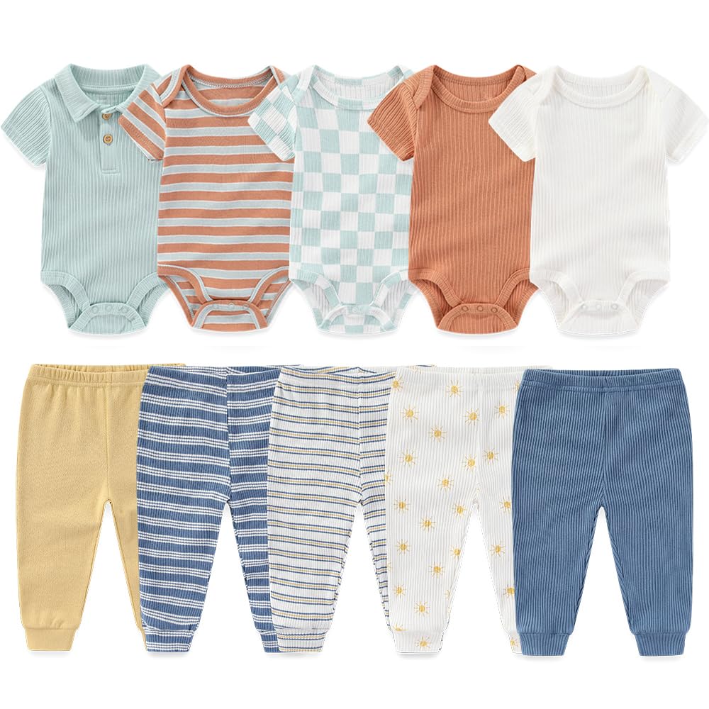 Kiddiezoom newborn layette set, 10-piece, soft cotton daily wear for baby comfort