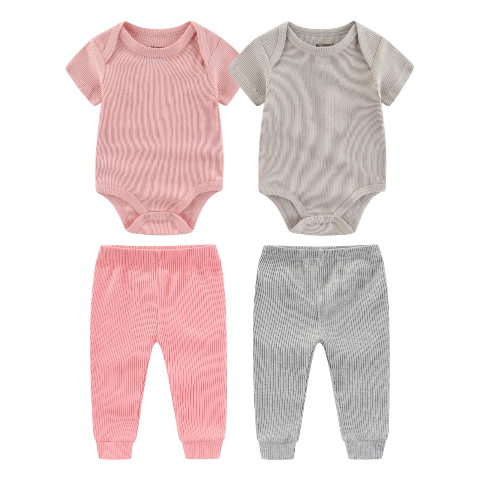 Kiddiezoom newborn layette bodysuits in soft cotton for gentle daily wear