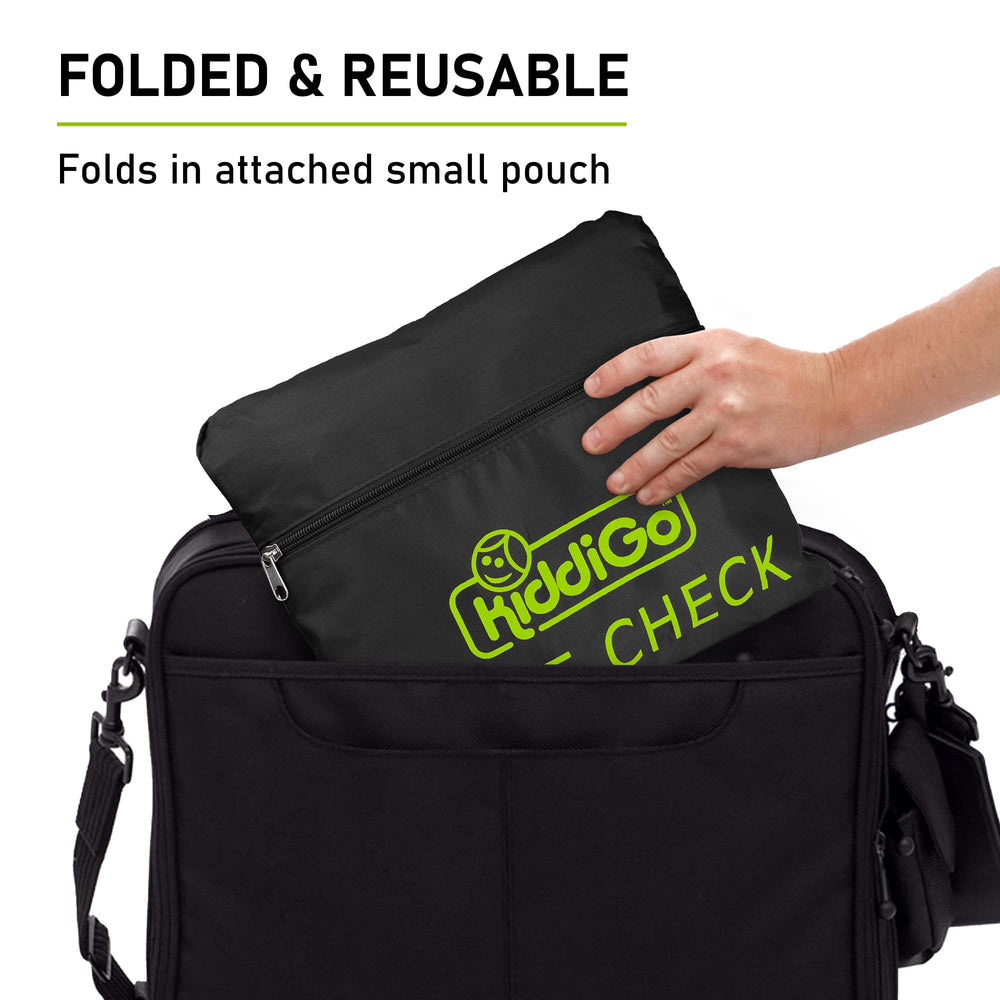 Kiddigo bag top handle enables quick lifting at the gate.