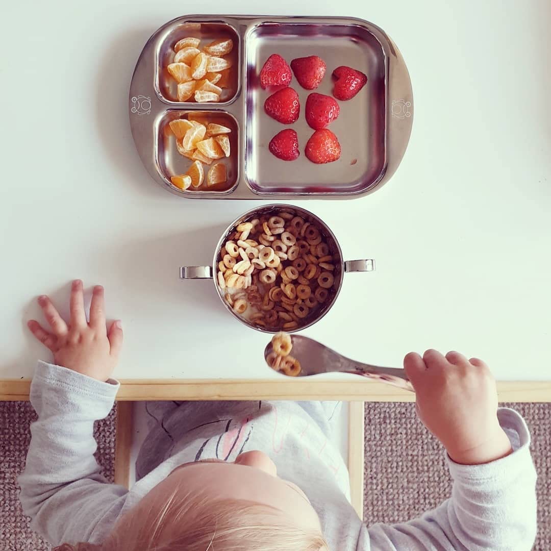Kiddobloom safe rounded tip utensils promote safer meals for toddlers.