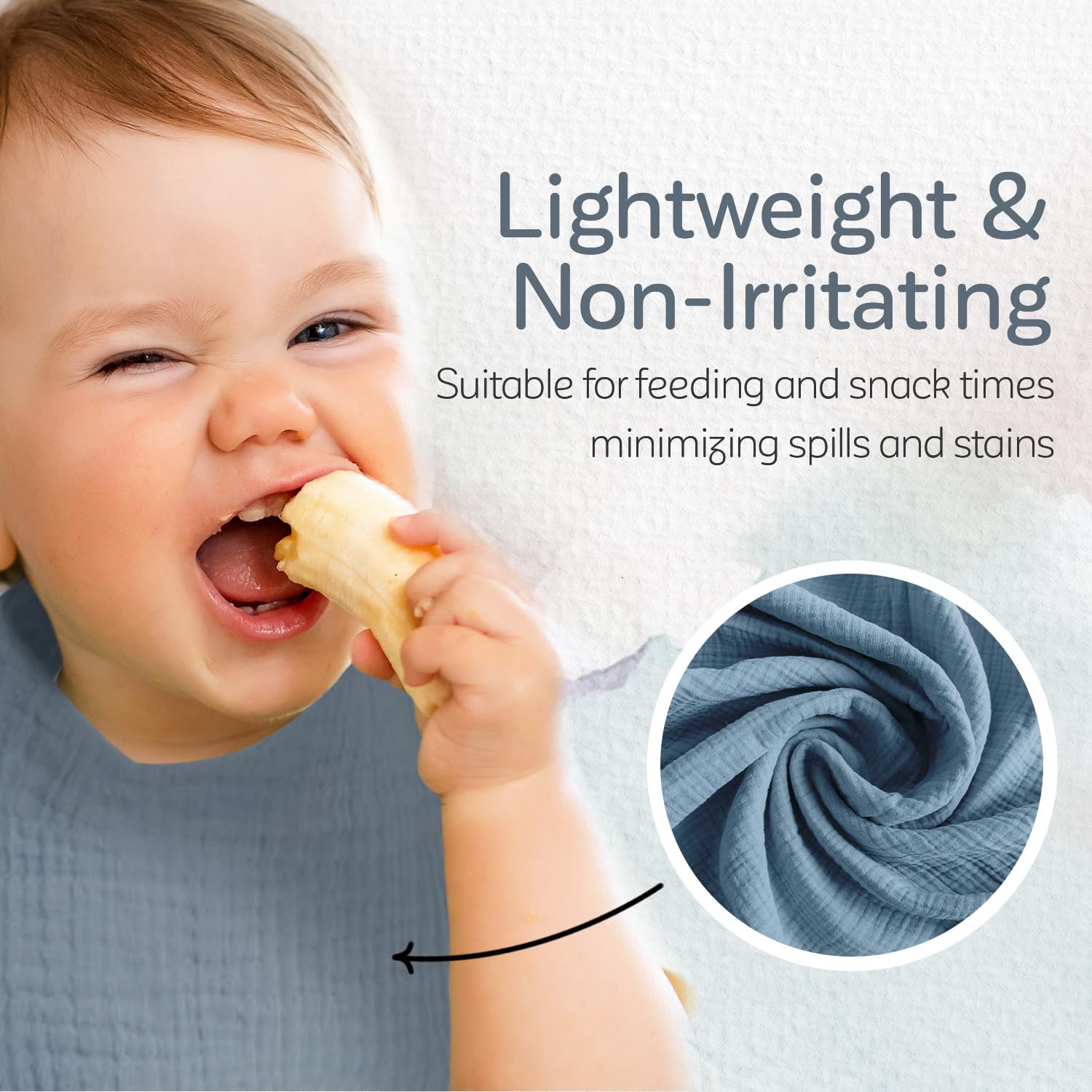 KiddyCare bib wash durability communicates long-lasting shape and absorbency after many washes.