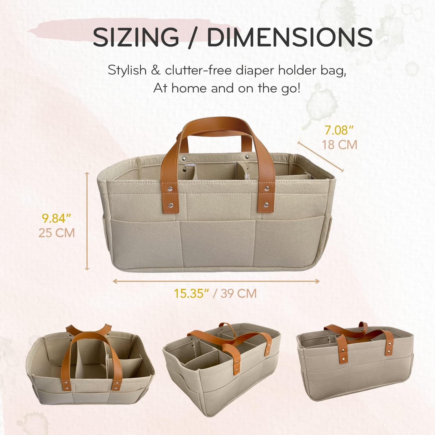 KiddyCare changing table caddy helps keep essentials organized nearby.