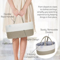 KiddyCare diaper caddy features storage for wipes and lotions in car.
