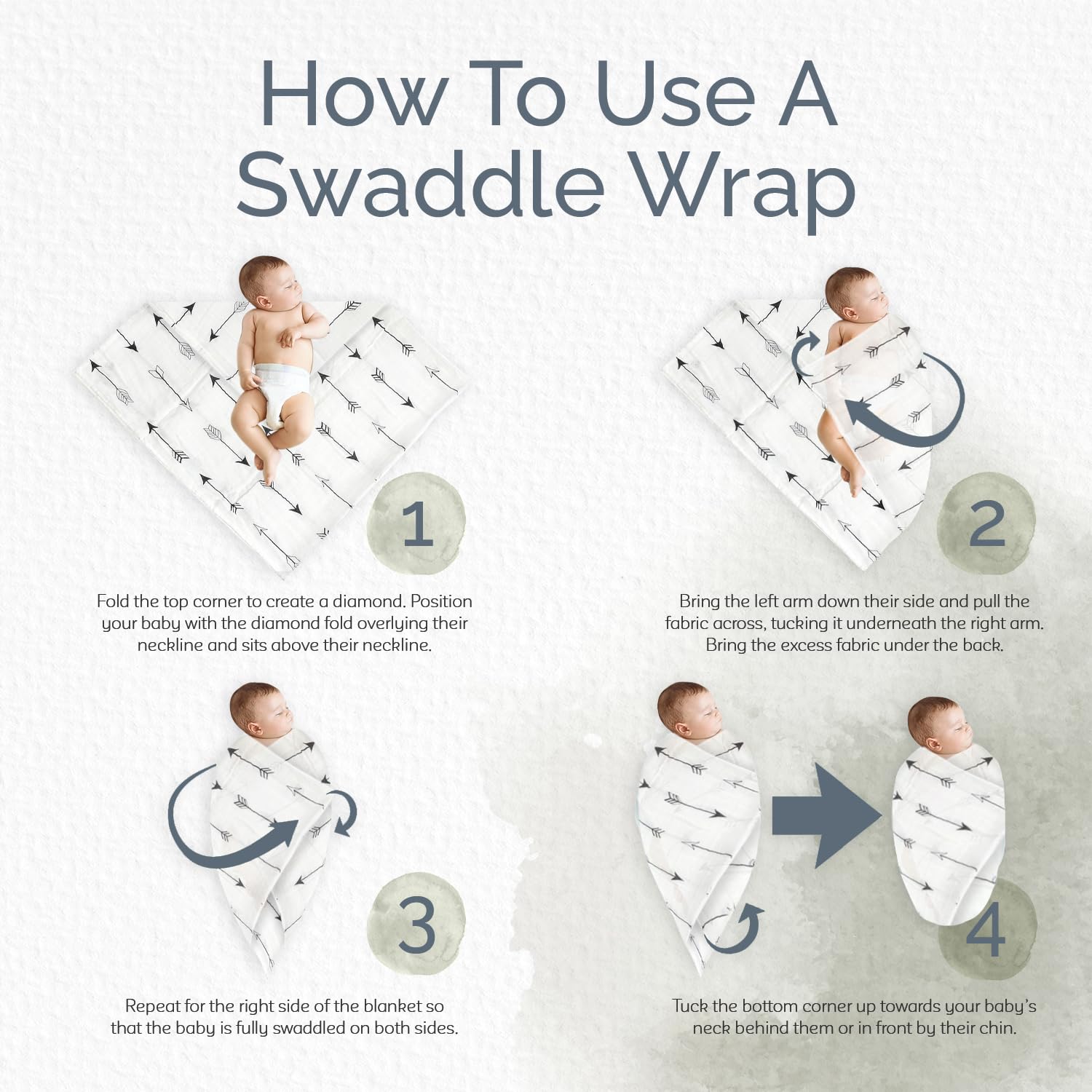 KiddyCare swaddle blankets in pastel tones with soft texture for baby rest