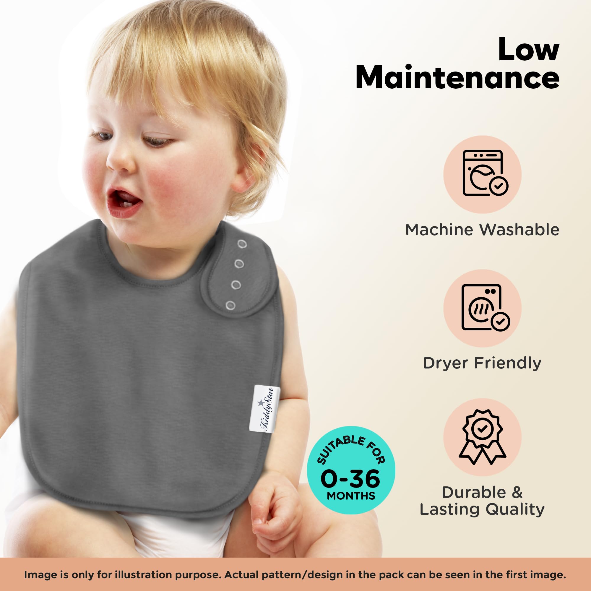 KiddyStar bandana-style bib laid flat showing stylish yet practical design.