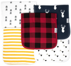 KiddyStar burp cloth with extra-large coverage catches spills during feeding
