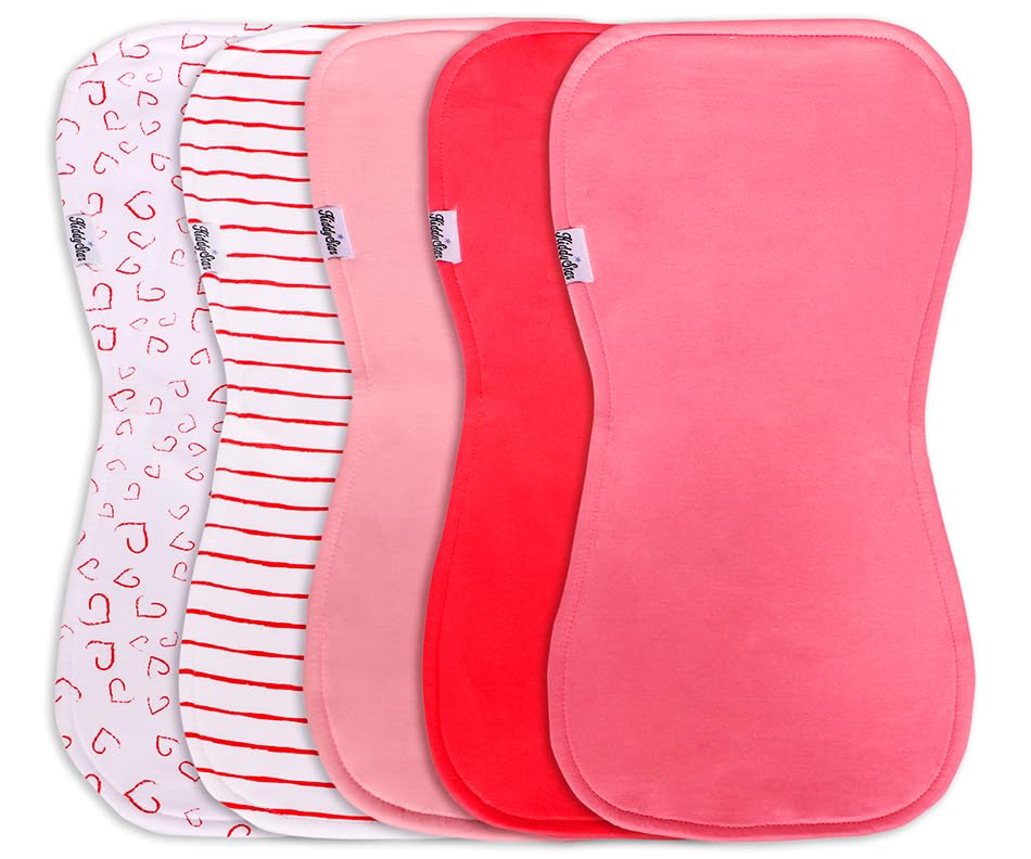KiddyStar organic cotton burp cloths show soft, breathable fabric for baby's delicate skin.