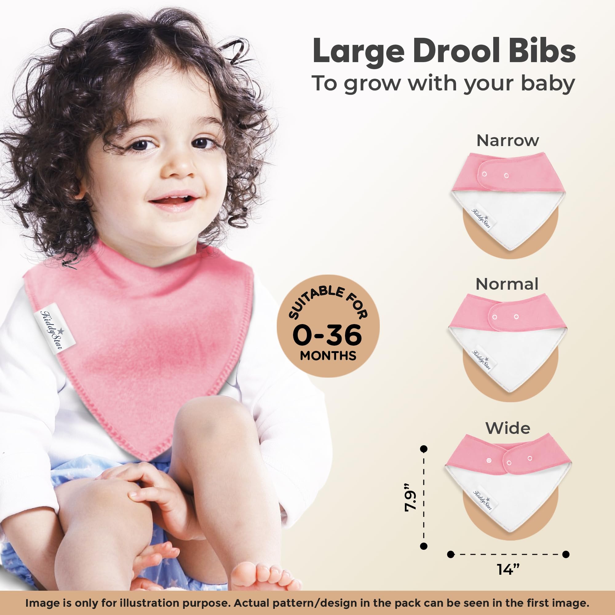 KiddyStar organic bandana bib in stylish gender-neutral patterns