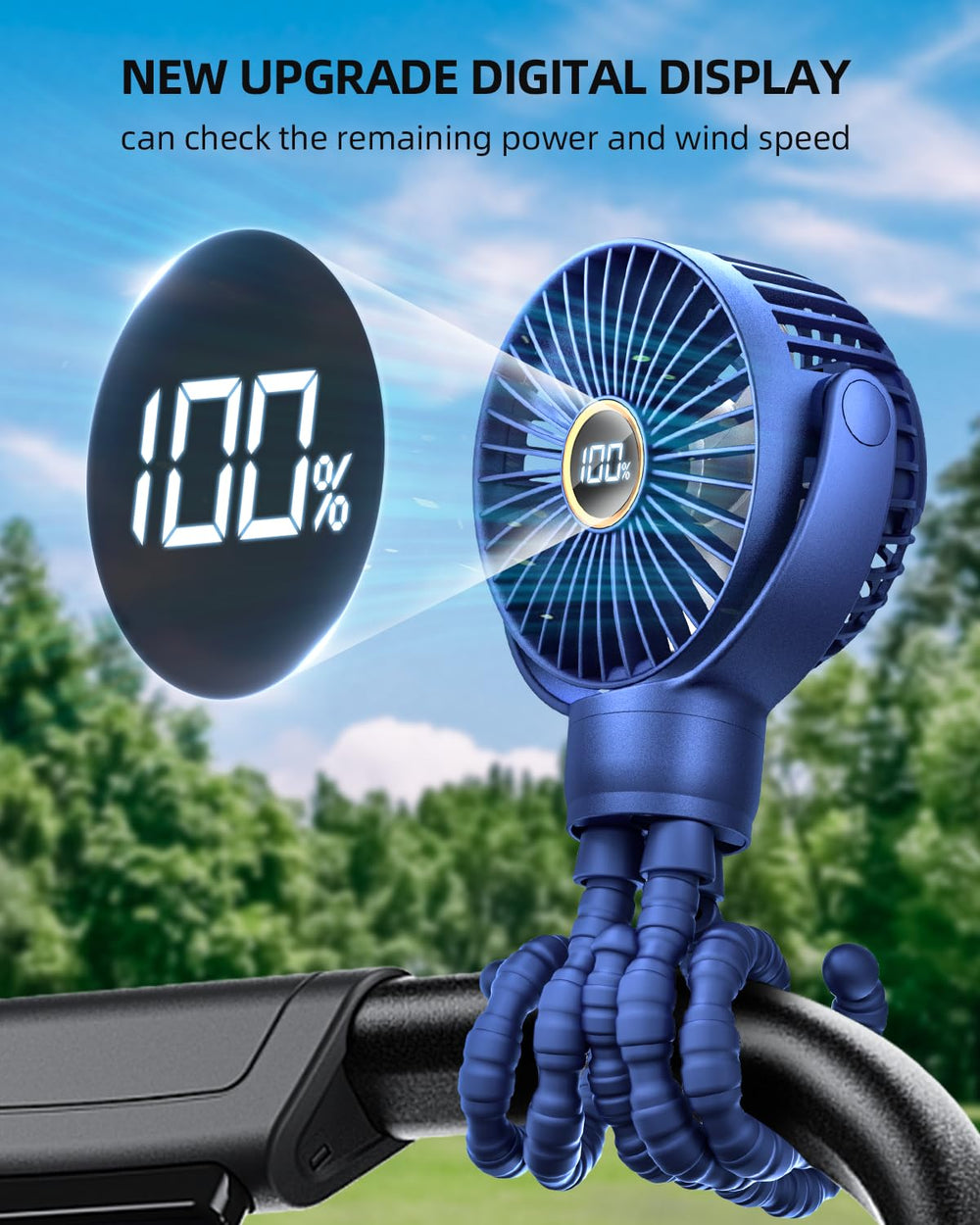 KIDEE LCD display shows speed and battery life for easy adjustments.