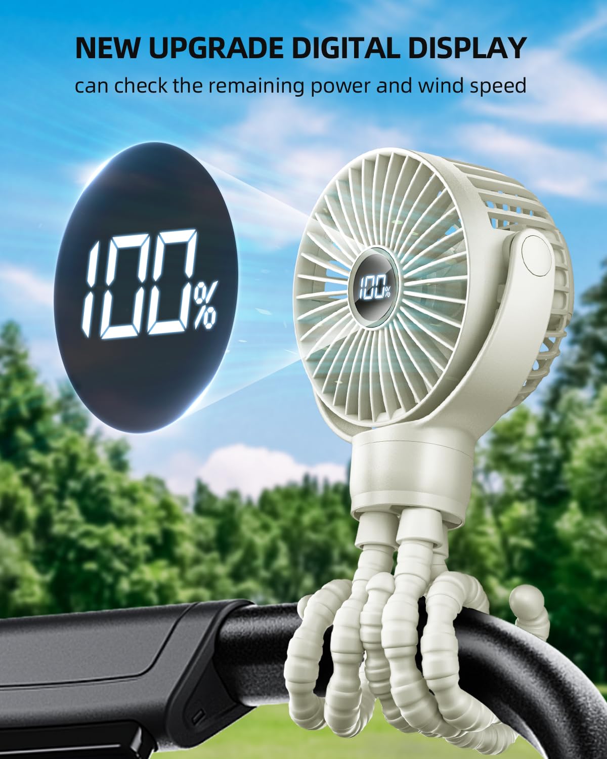 KIDEE Portable Stroller Fan 360 rotation enables versatile airflow on the move