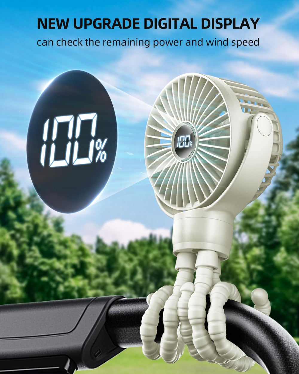 KIDEE Portable Stroller Fan 360 rotation enables versatile airflow on the move