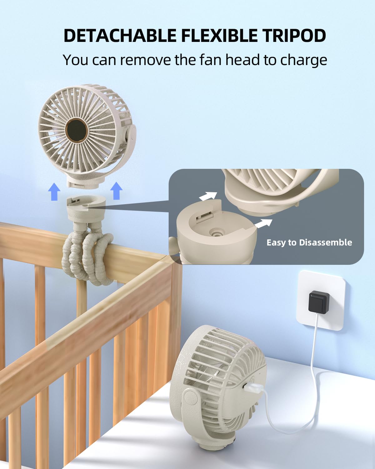 KIDEE Small Desk Fan for compact desks and easy desktop cooling