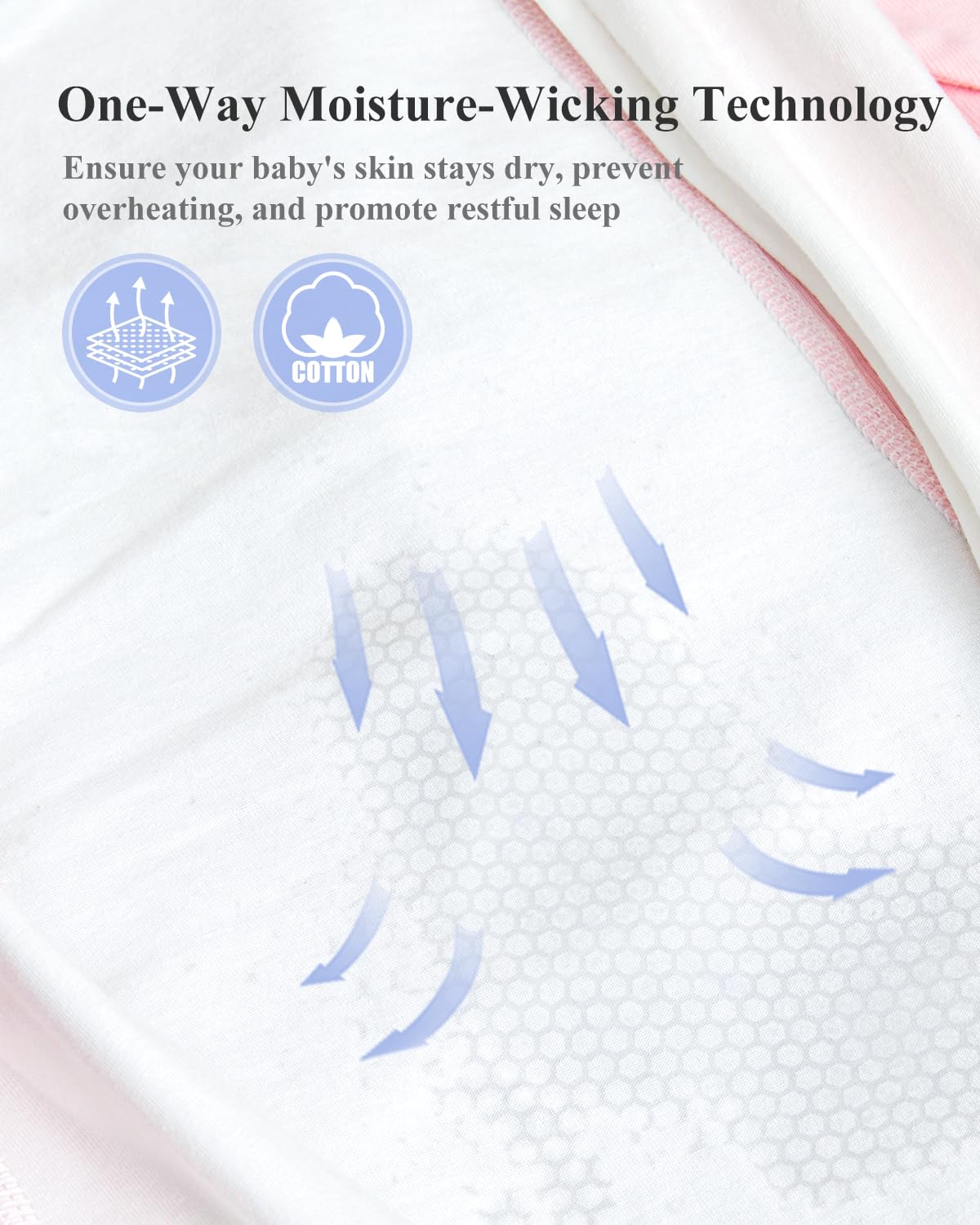 KIDIRA Transition Swaddle honeycomb moisture channel moves moisture away.