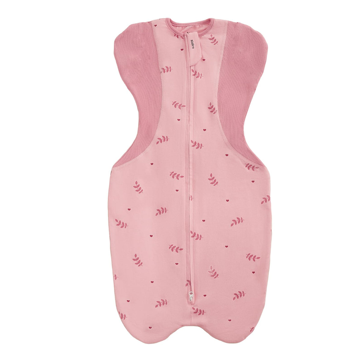 KIDIRA swaddle showing arm movement for arms-free soothing use.