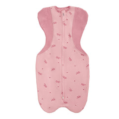 KIDIRA swaddle showing arm movement for arms-free soothing use.