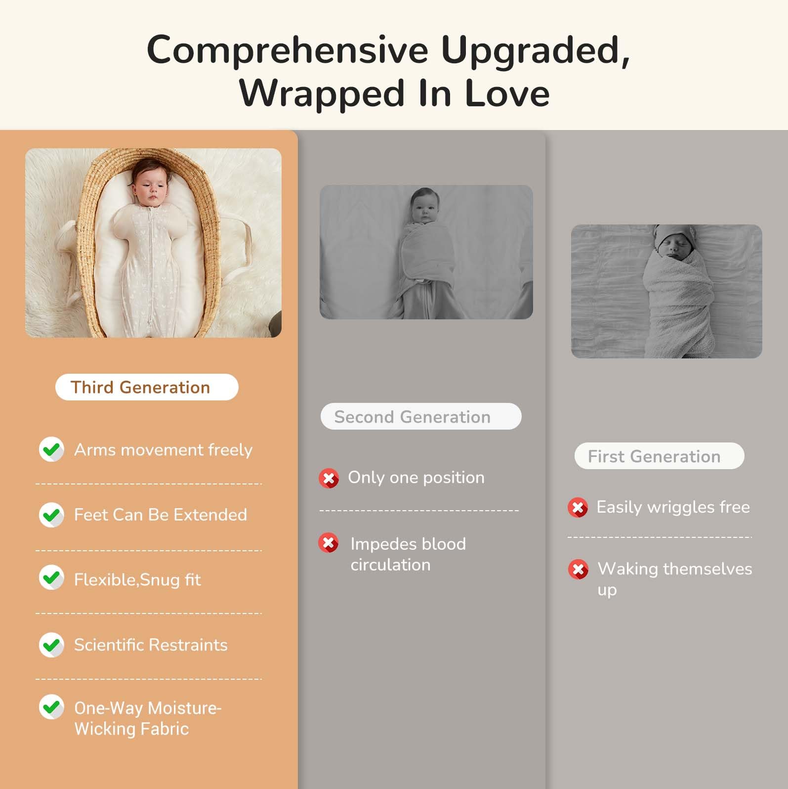 KIDIRA jungle-deer pattern swaddle offers cozy, comforting visuals.