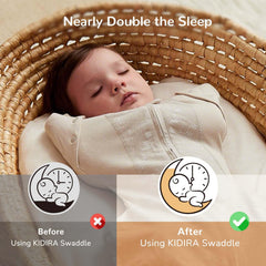 KIDIRA 2-way zipper allows easy diaper changes without waking baby.