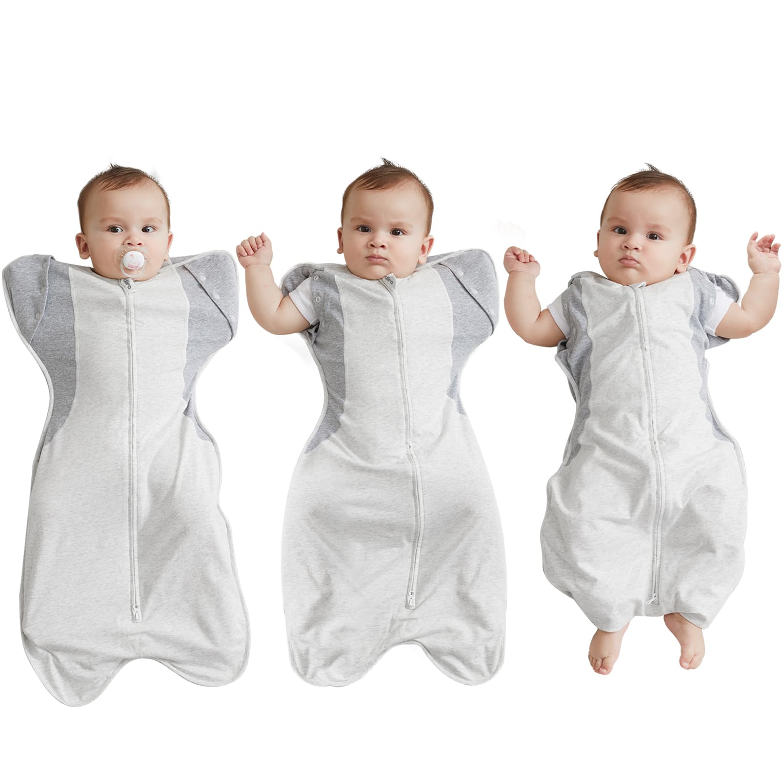 KIDIRA Transition Swaddle arms in-out design provides flexible calming positions for infants