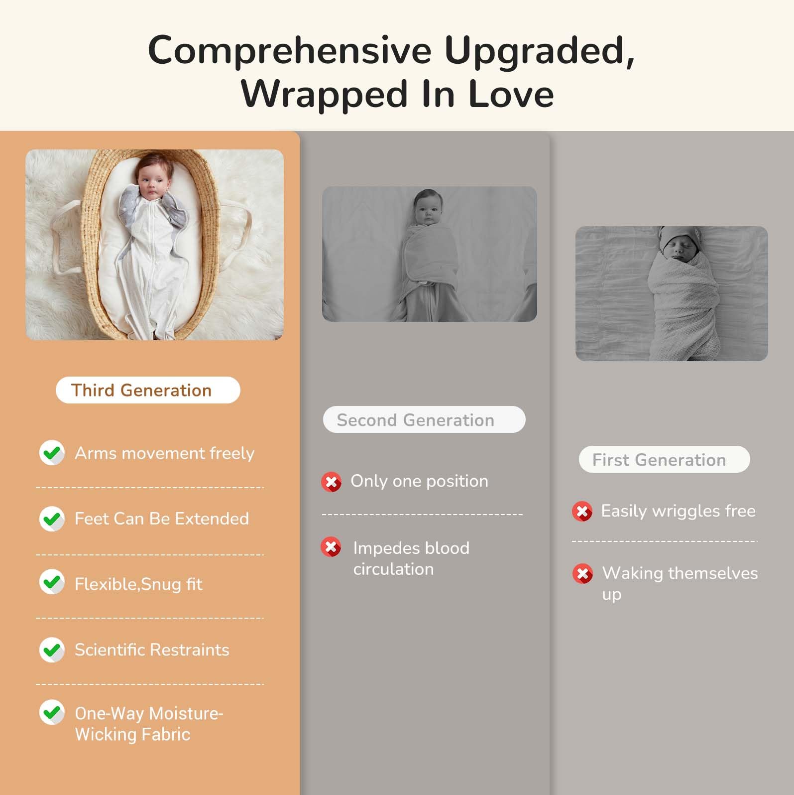 KIDIRA Transition Swaddle creates a cozy sleep scene for your baby