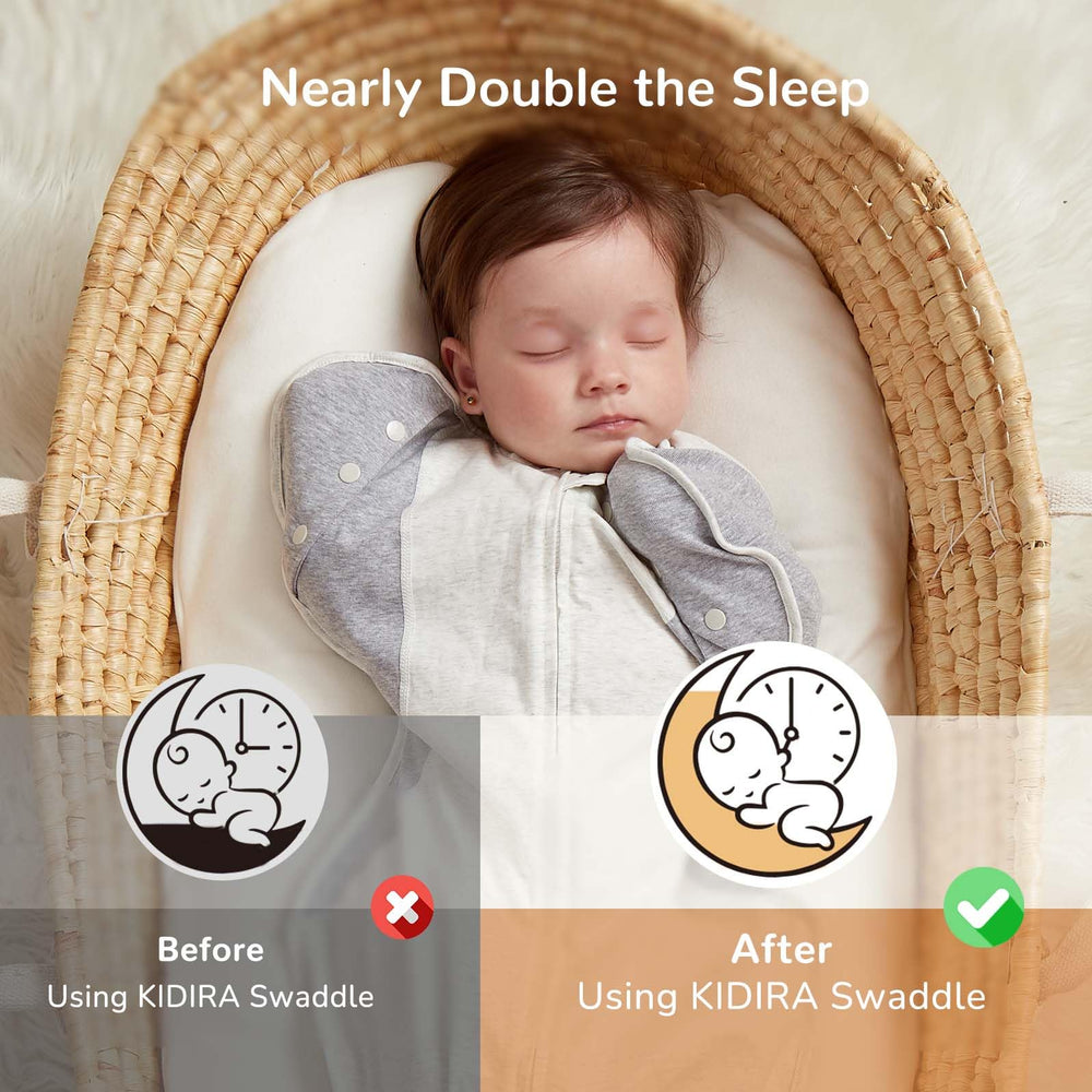KIDIRA Transition Swaddle moisture-wicking layer keeps baby dry for peaceful naps