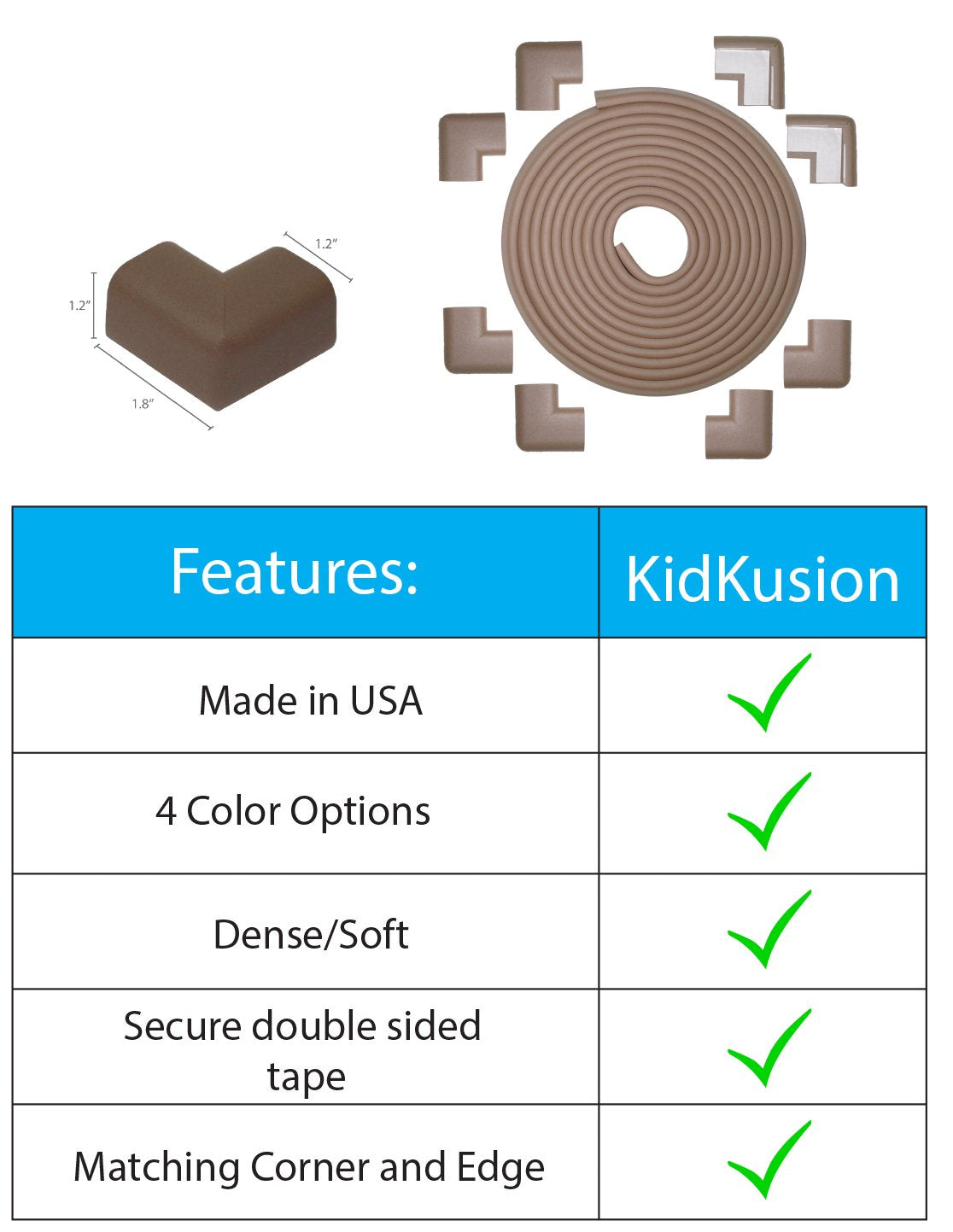 KidKusion adhesive 3m tape included for easy installation
