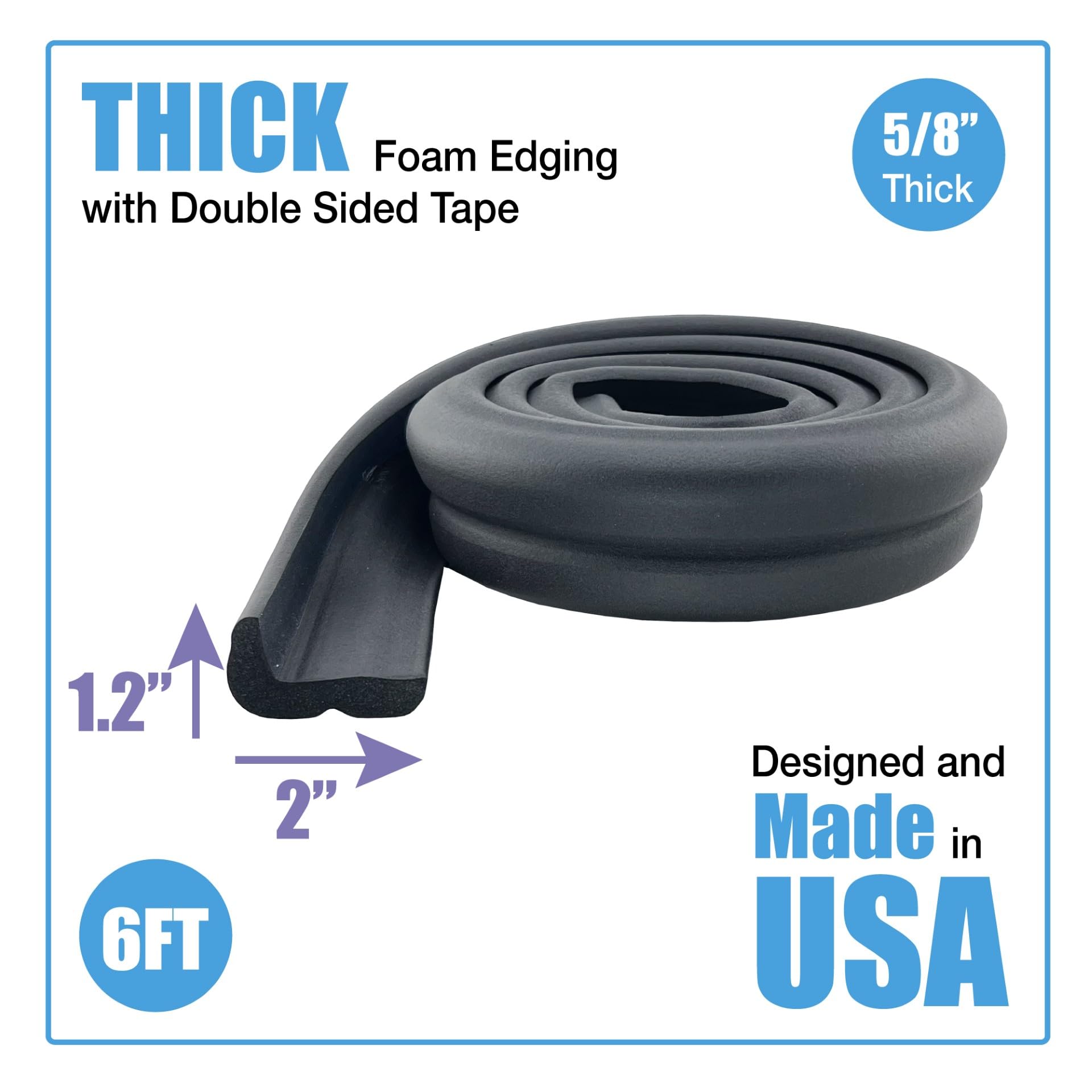 KidKusion edge cushion 6ft black enhances safe living room corners.
