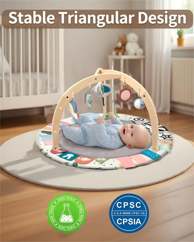 KIDL Detachable Toys on the gym boost sensory exploration during play.