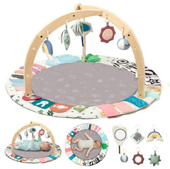 KIDL Baby Play Gym Mat with tummy-time focus supports early neck and upper body awareness.