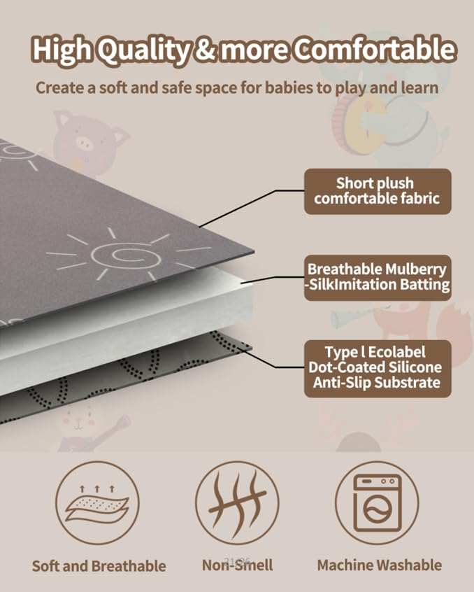 KIDL Multi-mode play area supports lay-and-play, tummy time, and gym play.