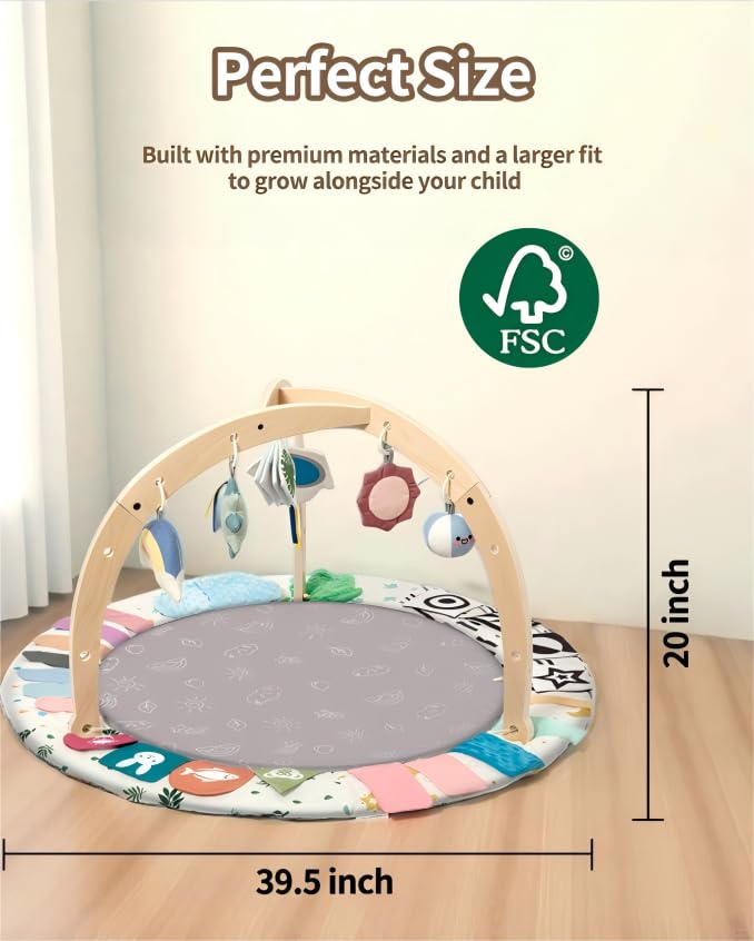 KIDL Thick, soft fabric cushions delicate skin during tummy time.