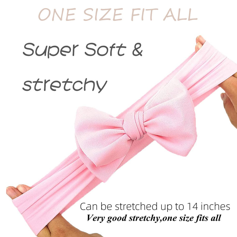 KIDOCHEESE adjustable stretch headband on a baby, flexible fit.