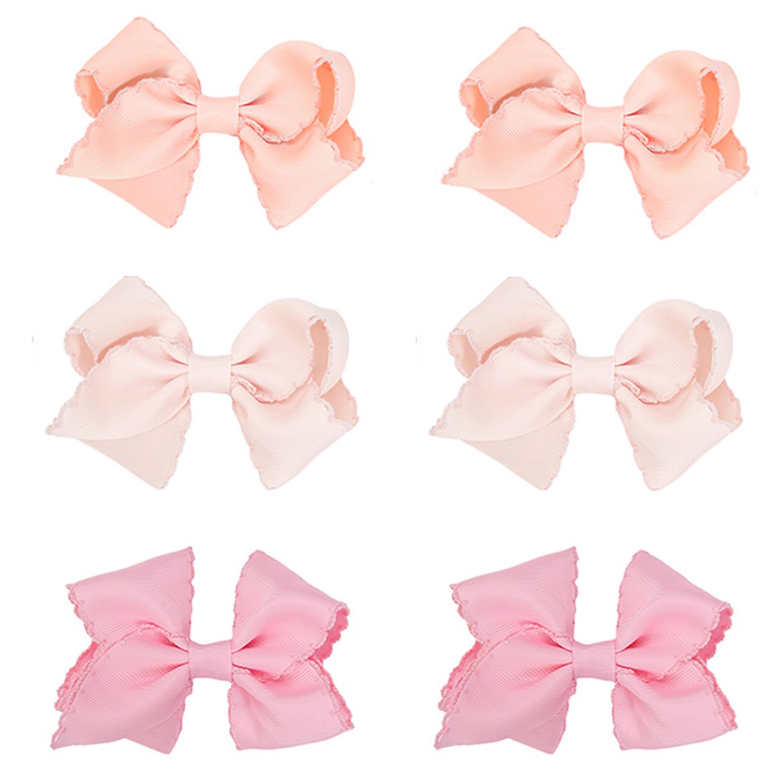 KIDOCHEESE baby hair bows clip set in three colors for secure all-day wear.
