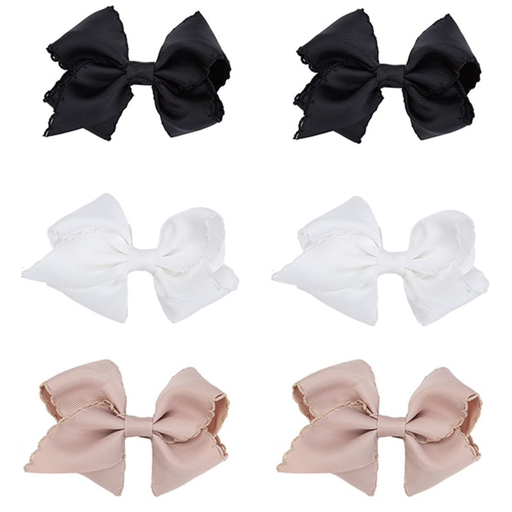 KIDOCHEESE pink grosgrain hair bow clip secures hair gently for daily wear.