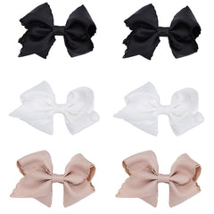 KIDOCHEESE pink grosgrain hair bow clip secures hair gently for daily wear.